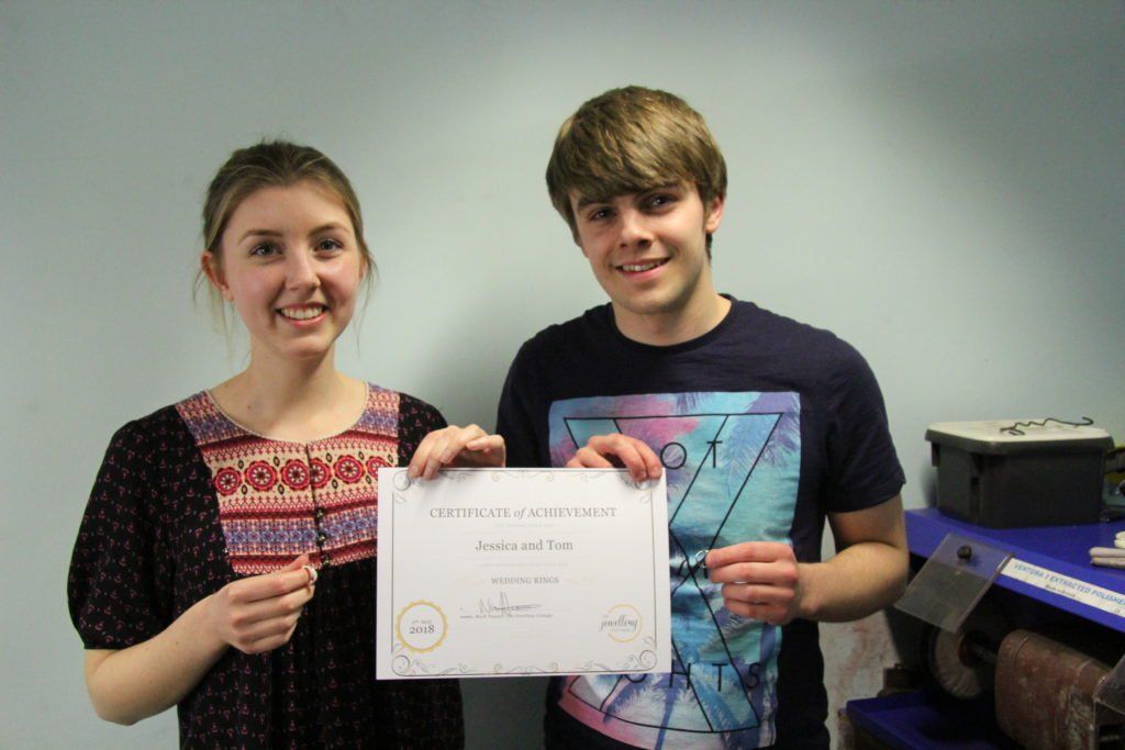 Jessica & Tom with their certificate
