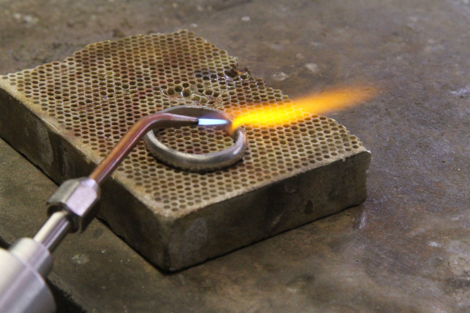 flame finishing wedding band