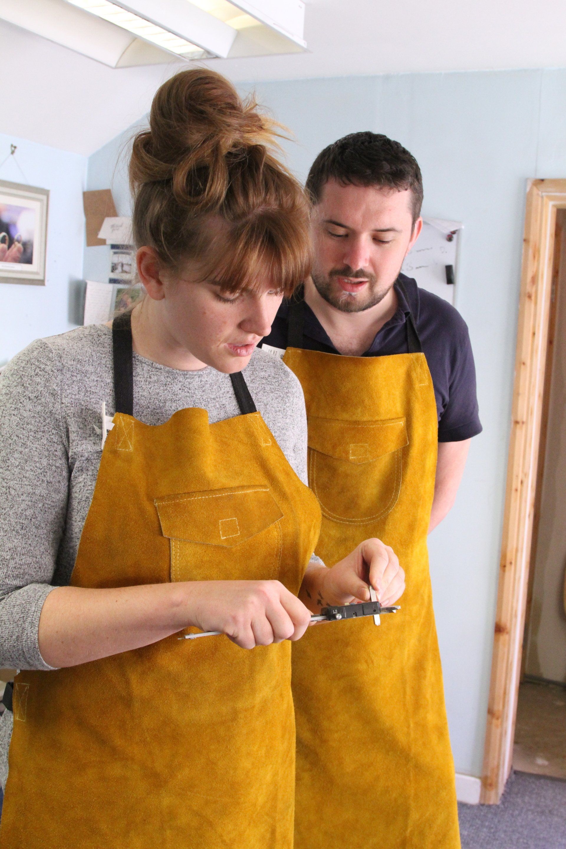 couple adding finishing details