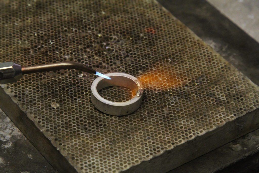 Soldering a wedding ring