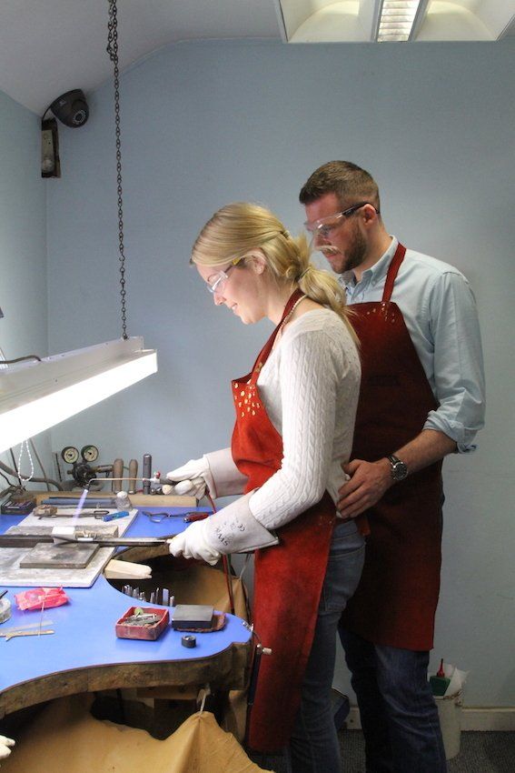 About to pour the molten gold