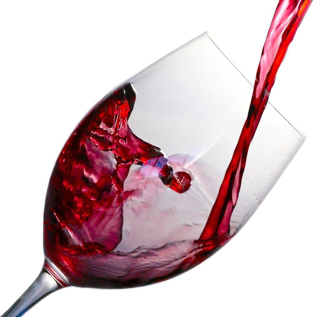 Wine pouring into a glass