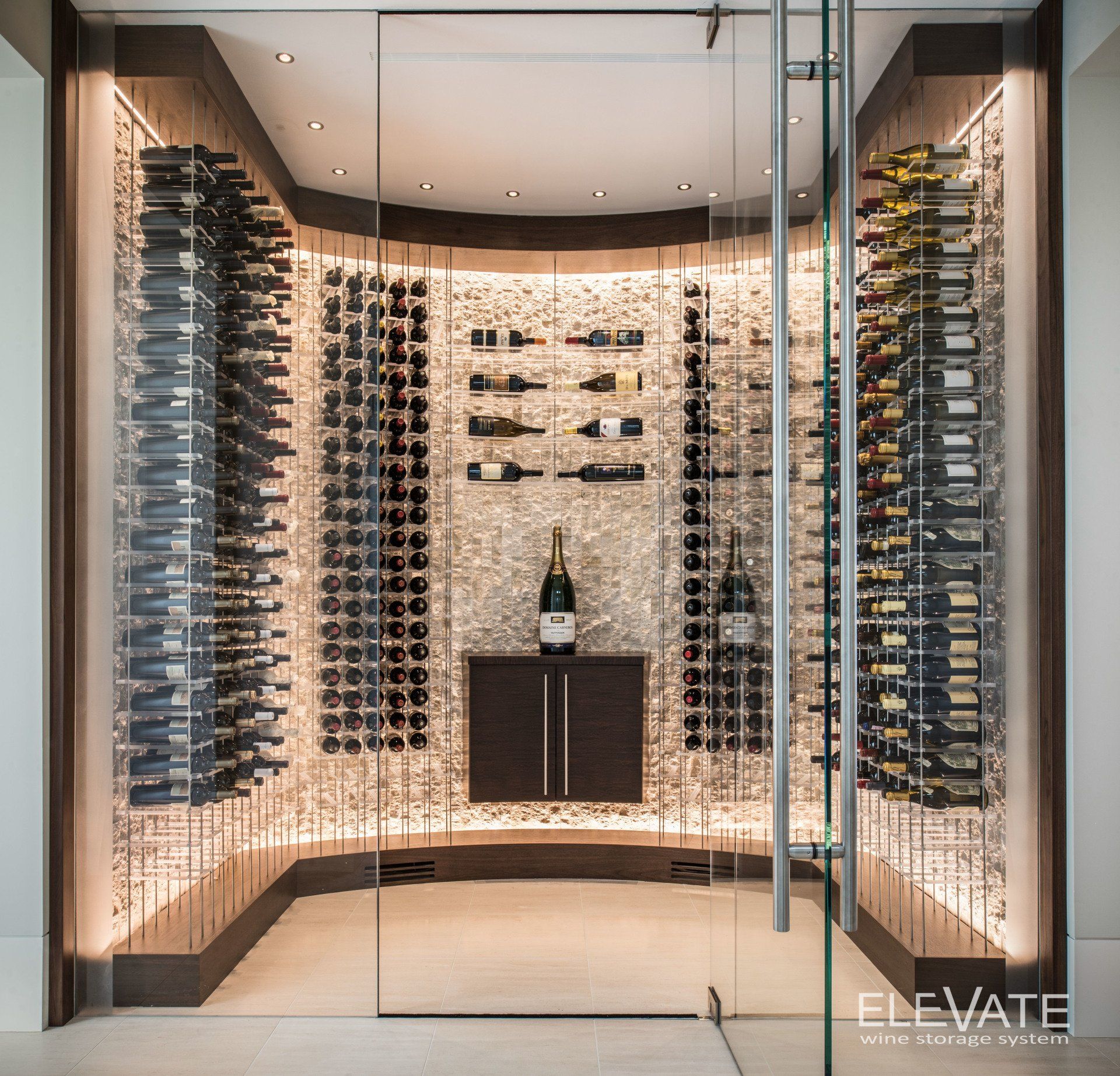Custom Wine Room Installation with Stonework