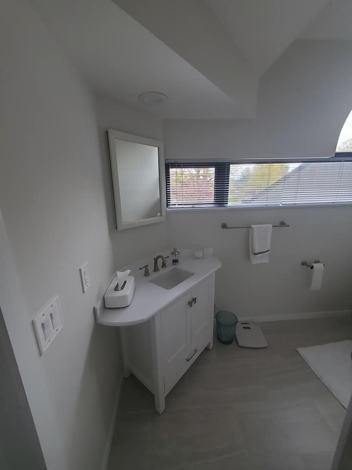 White Bathroom With White Ceiling — Poughquag, NY — Mino’s Painting Inc