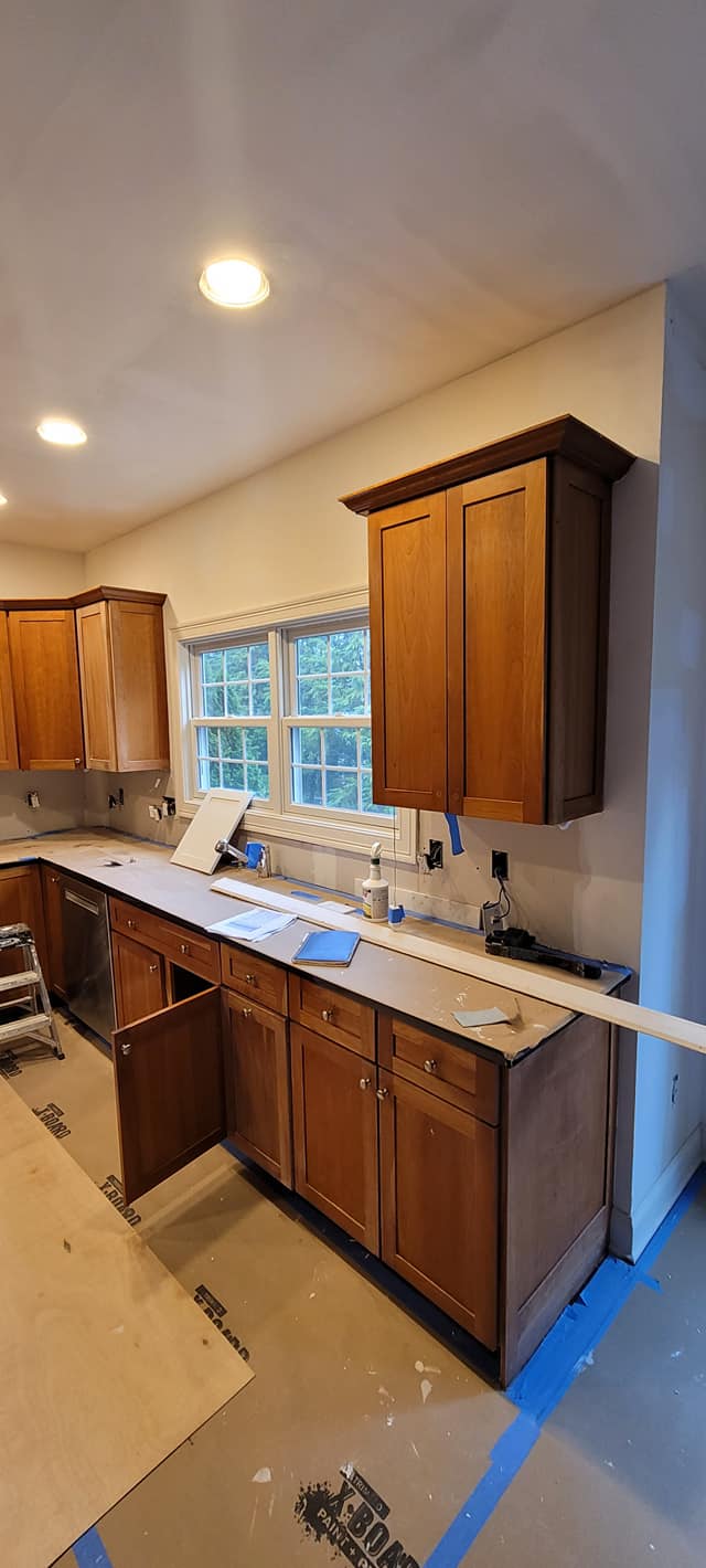 Finished Cabinets On Kitchen — Poughquag, NY — Mino’s Painting Inc