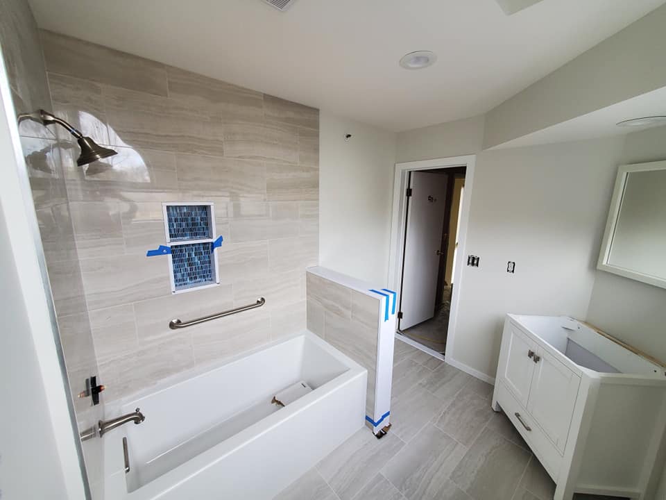 New Tiles On Bathroom — Poughquag, NY — Mino’s Painting Inc