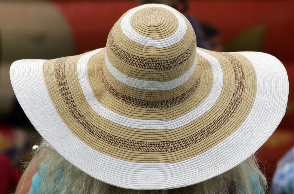 White and Beige Straw Hat - Women's Clothing in Darwin