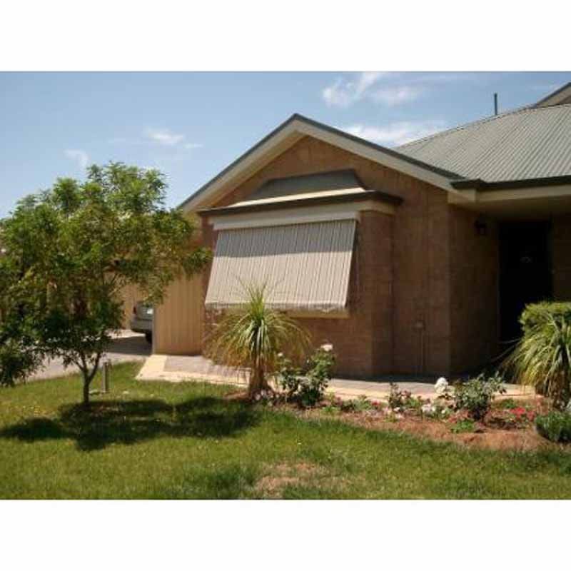 collapsible awning on house