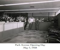 A black and white photo of park avenue opening day on may 1 , 1968.