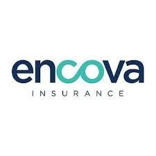 The encova insurance logo is a blue and green logo on a white background.