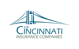 The cincinnati insurance companies logo with a bridge in the background