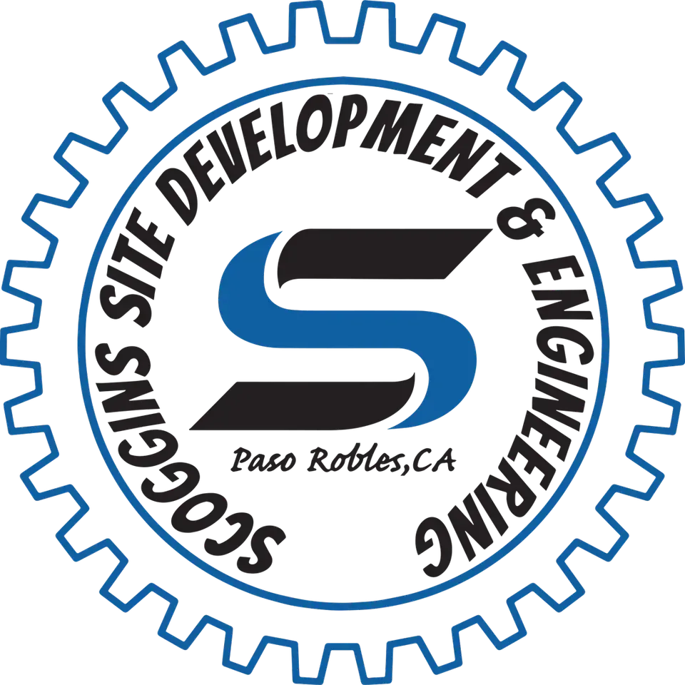 A logo for scoggins site development and engineering