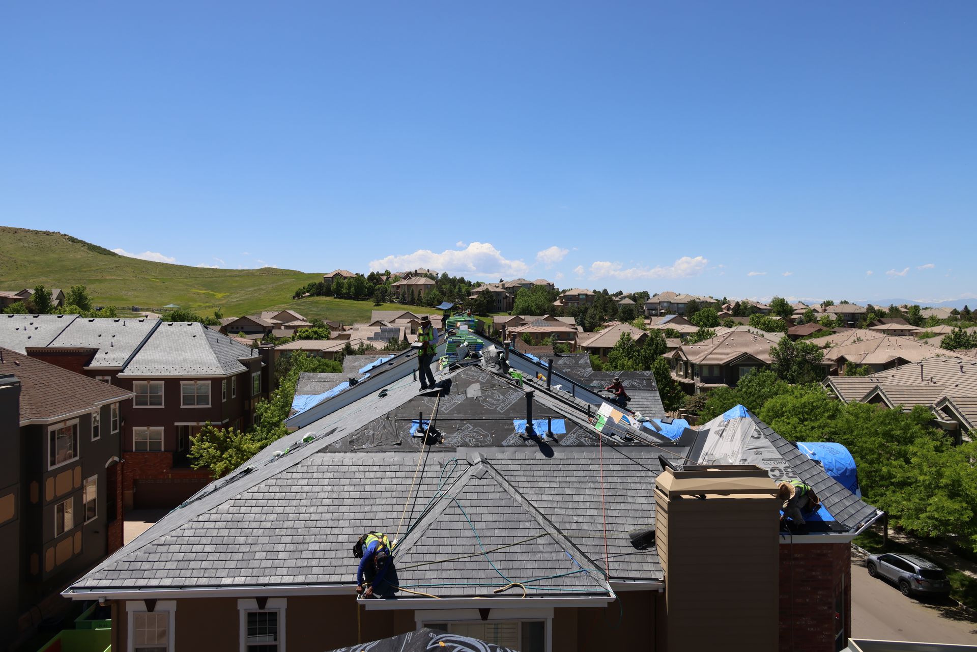 Commercial reroof for a condominium in an HOA in southern CO