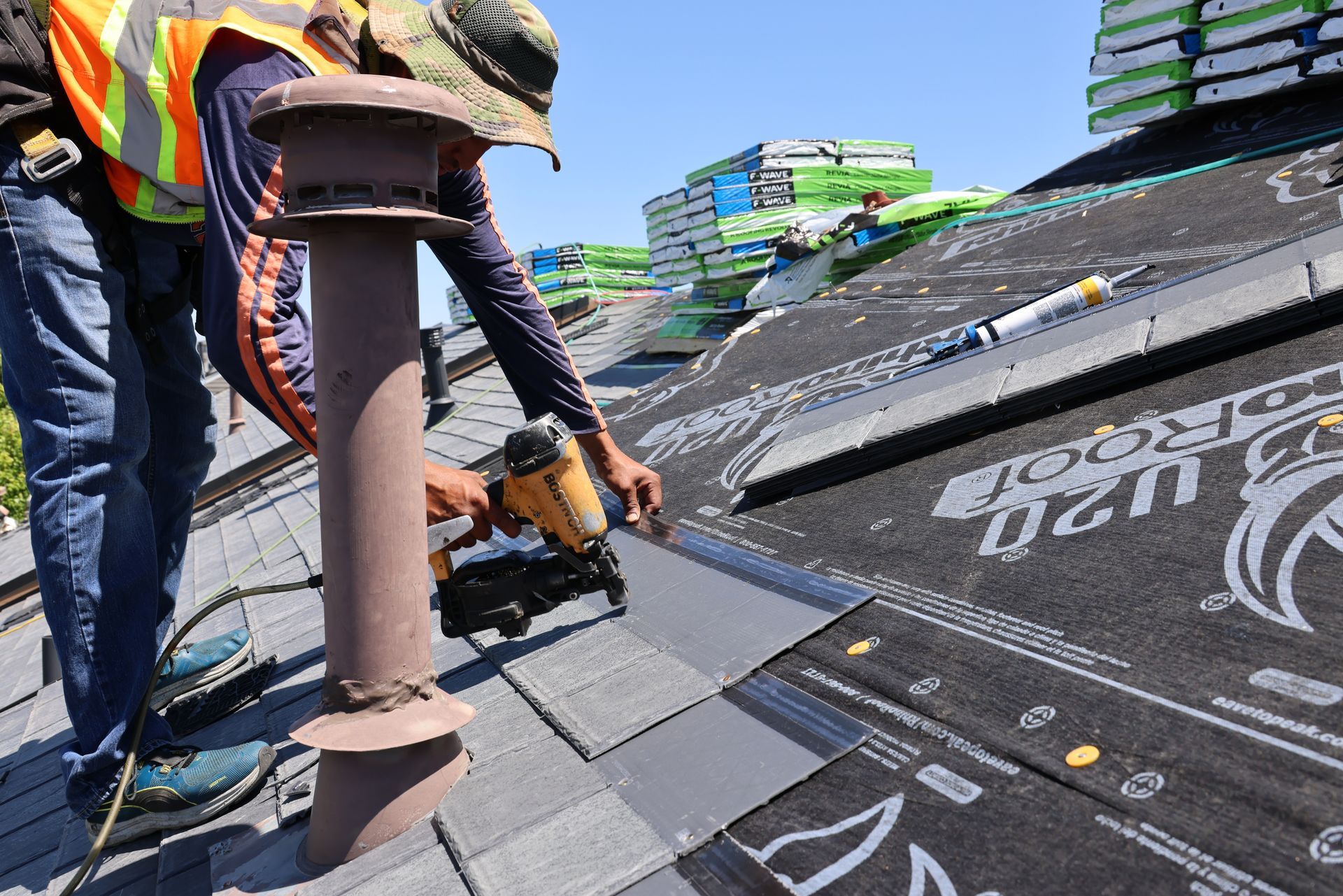 Commercial reroof for a condominium in an HOA in southern CO installing F-Wave Shingles