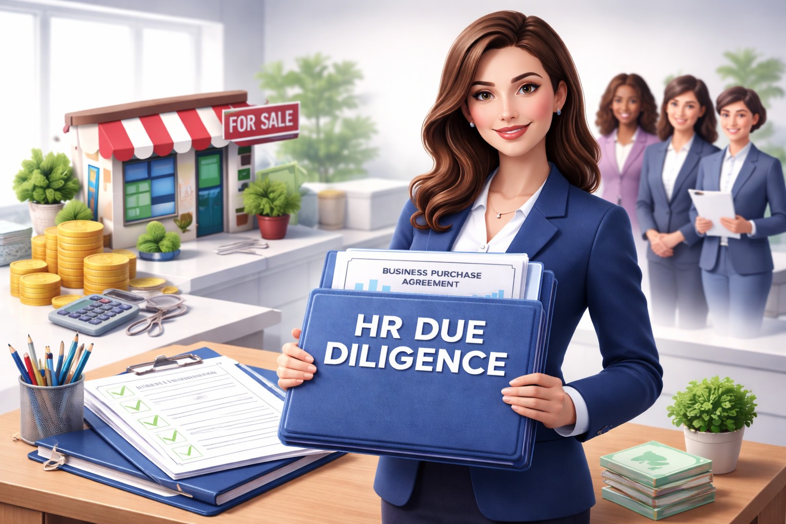 Woman in a Suit Holding 