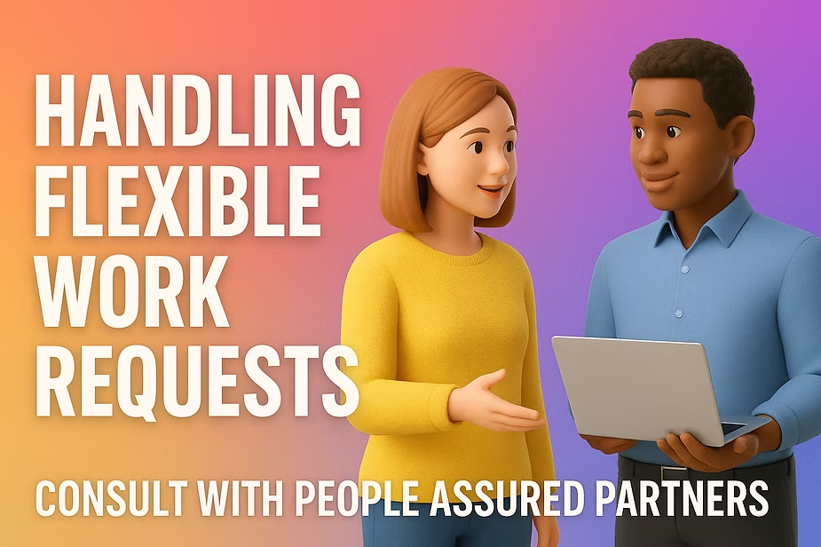 Woman and man consulting, holding laptop — People Assured Partners in Cannonvale, QLD