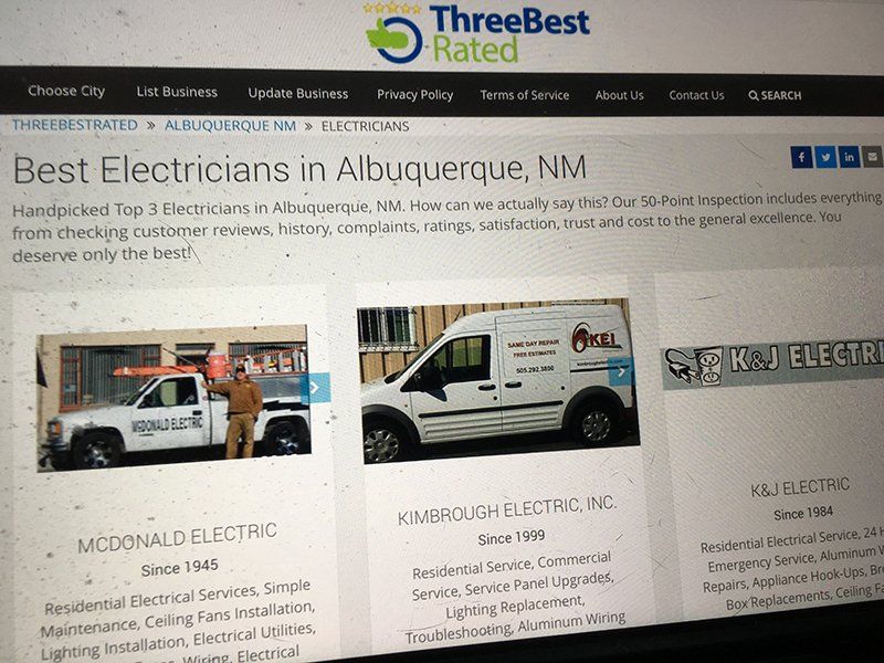 ThreeBest Rated Electricians — Albuquerque, NM — McDonald Electric