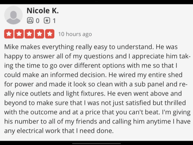Review of electrician 