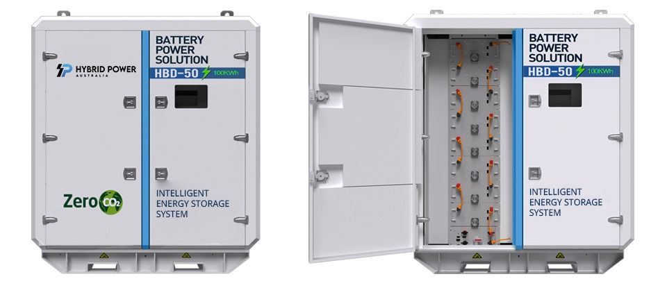 A white box that says battery power solution on it — Hybrid Power Australia In Blackwater, QLD