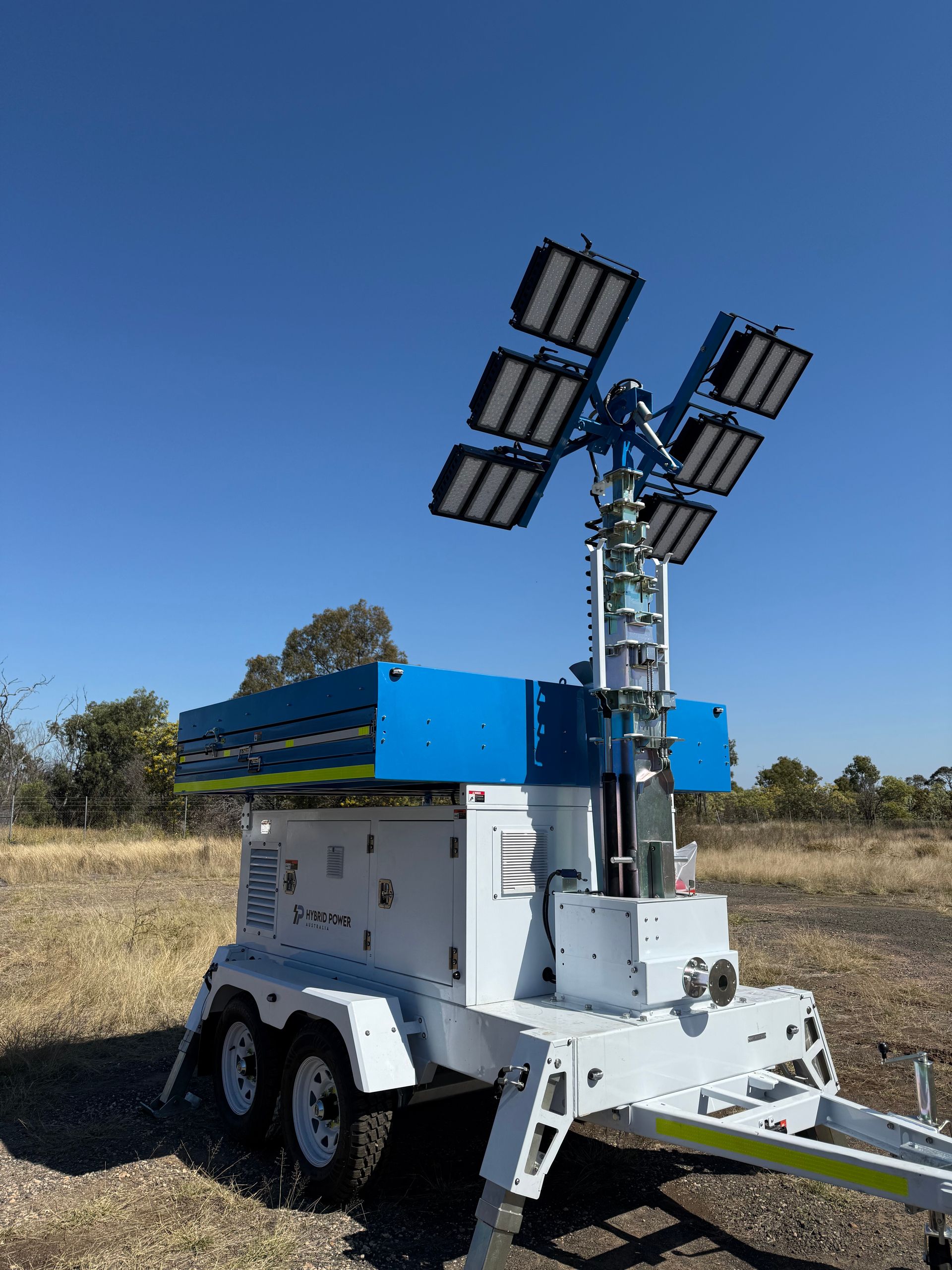 A Trailer With Solar Panels On Top Of It — Hybrid Power Australia in Tieri, QLD