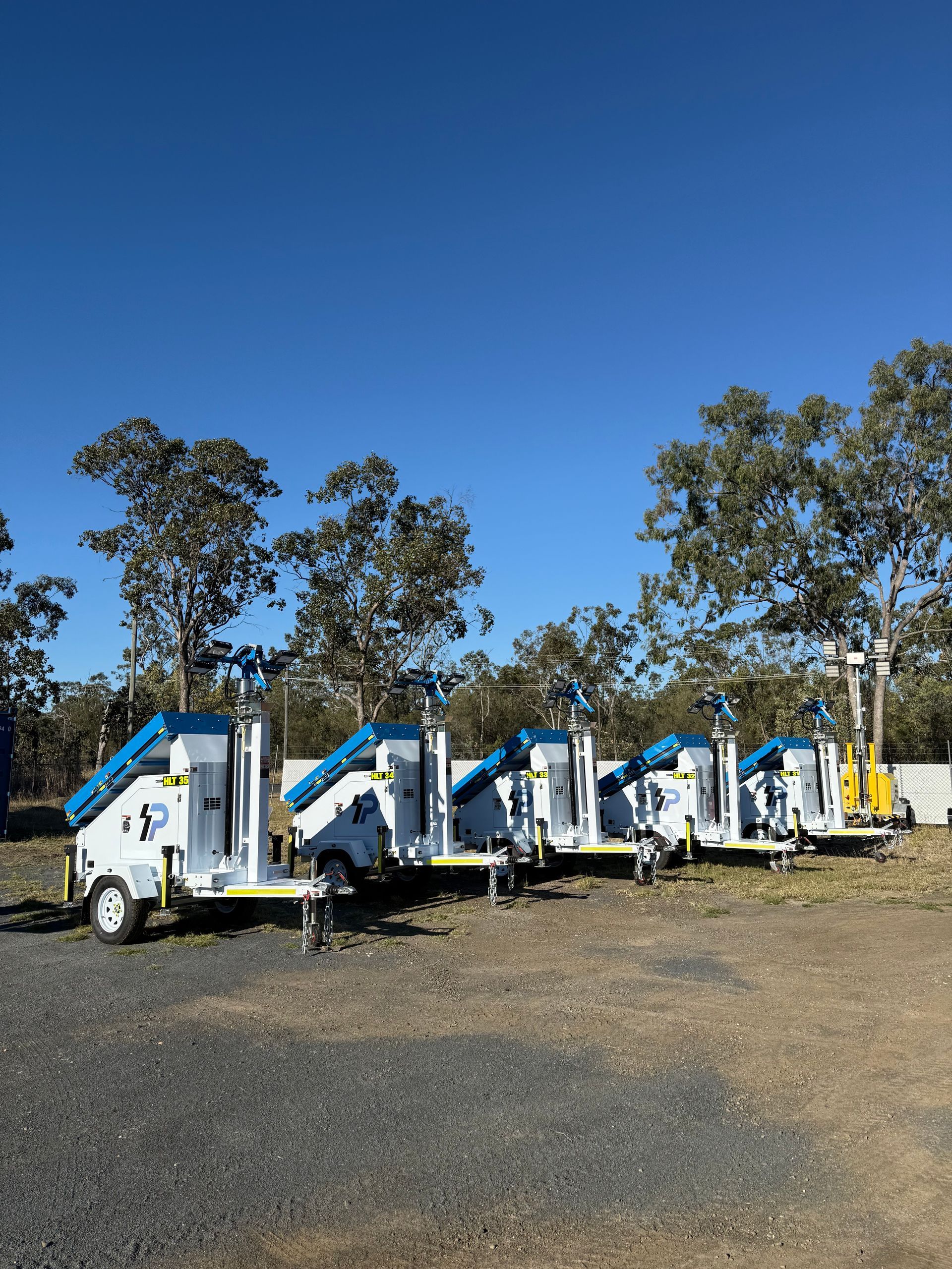 Two Yellow Mobile Light Towers — Hybrid Power Australia in Blackwater, QLD