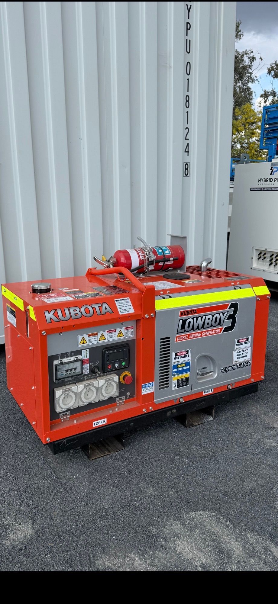 Yellow And Gray Air Compressor On Wheels — Hybrid Power Australia in Tieri, QLD