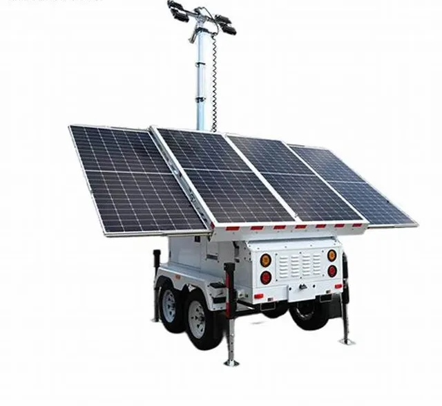 A trailer with solar panels on top of it — Hybrid Power Australia In Tieri, QLD