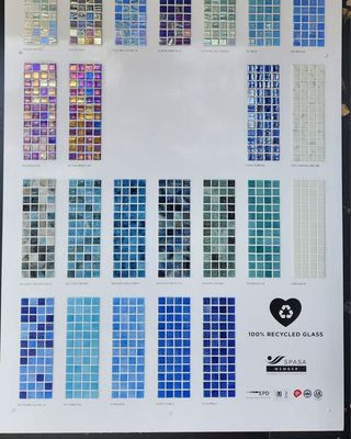 A Tile Samples in Various Shades of Blue and Iridescent Colors — Corrimal Discount Tiles and Bathroomwear in East Corrimal, NSW