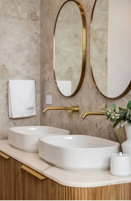 A Bathroom with Two Sinks and Two Mirrors — Corrimal Discount Tiles and Bathroomwear in East Corrimal, NSW