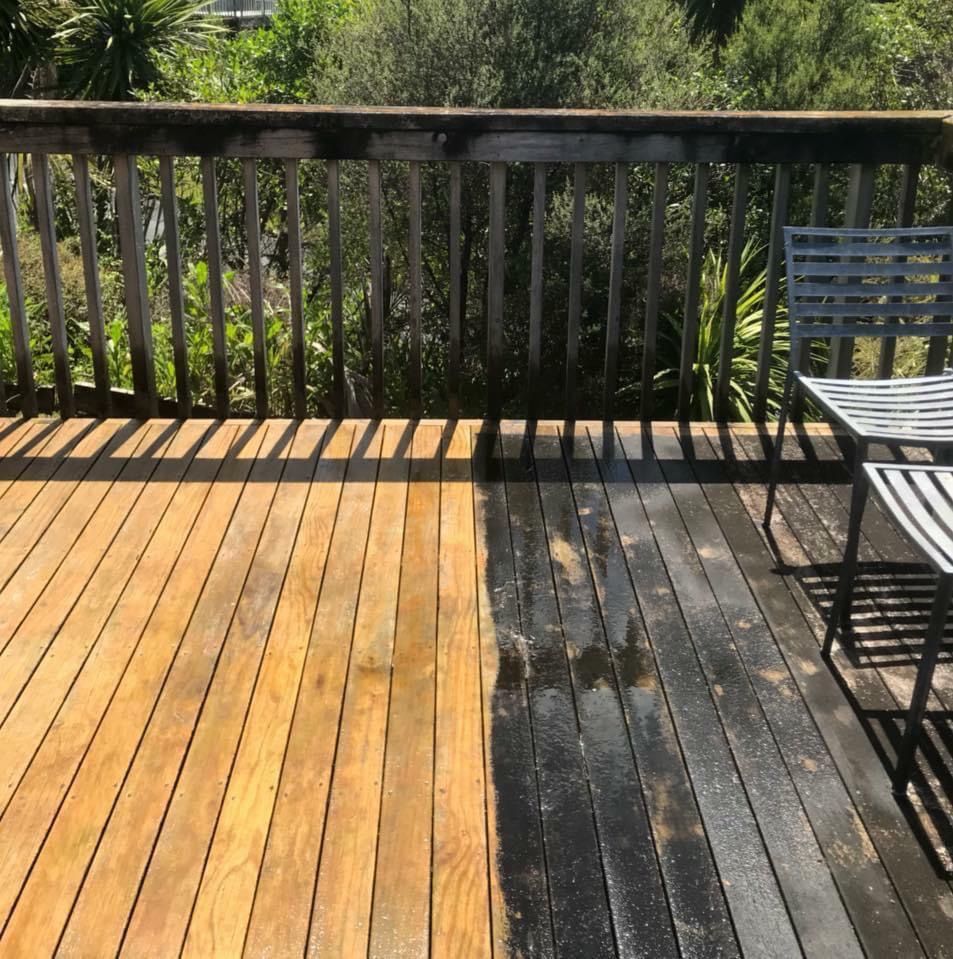 DEck clean before and after Warkworth Rodney
