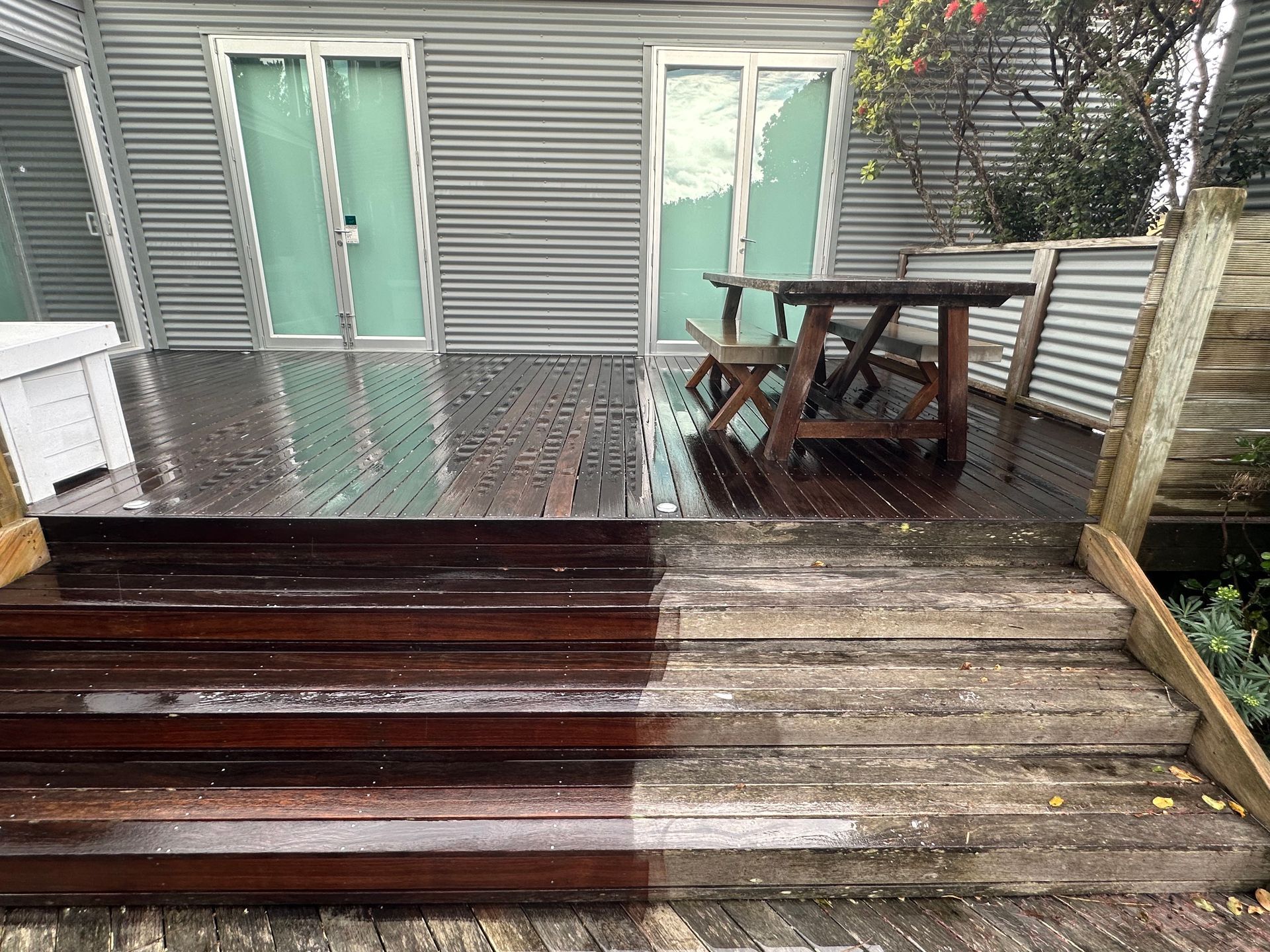 before and afte deck clean steps Rodney Omaha Warkworth