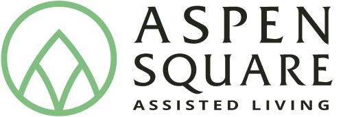 Aspen Square logo: Green circle with mountain/leaf design and black text.