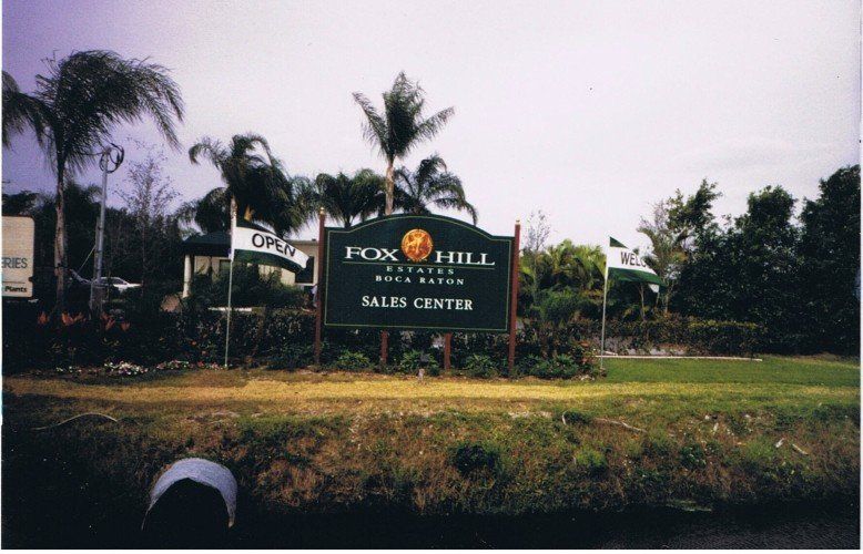 Fox Hill Wood Sales Center Sign | Fort Lauderdale, FL | A Sign On Time