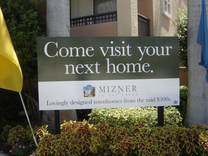 Mizner In Boca Wood Sales Sign | Fort Lauderdale, FL | A Sign On Time
