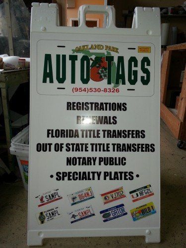 Auto Tags Frame | Fort Lauderdale, FL | A Sign On Time