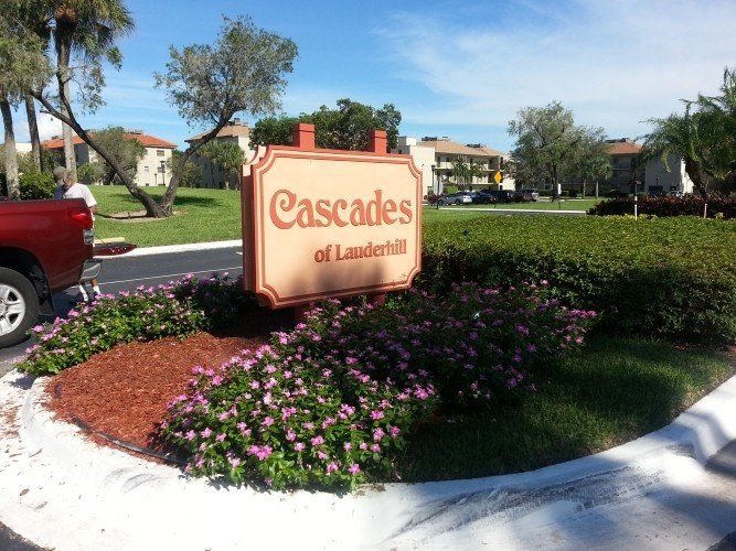 Cascades Sand Blasted Entry Sign | Fort Lauderdale, FL | A Sign On Time