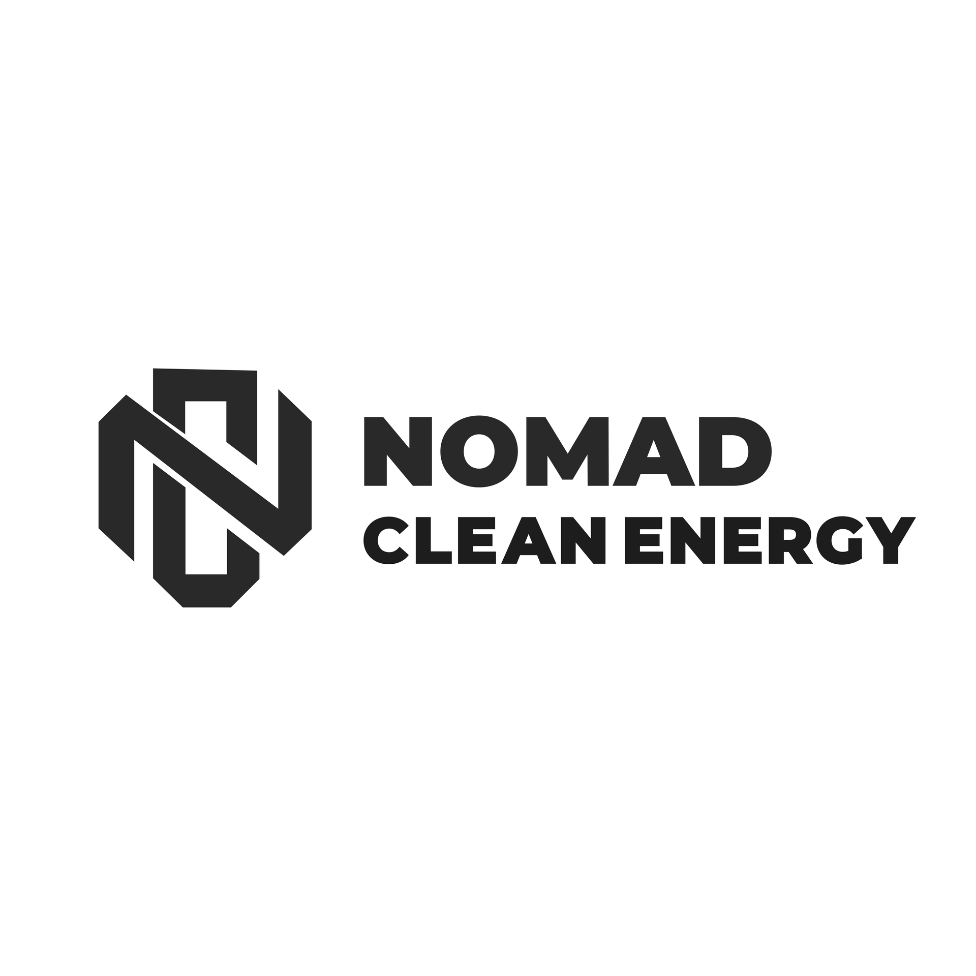 Logo for Nomad Clean Energy. A stylized, geometric