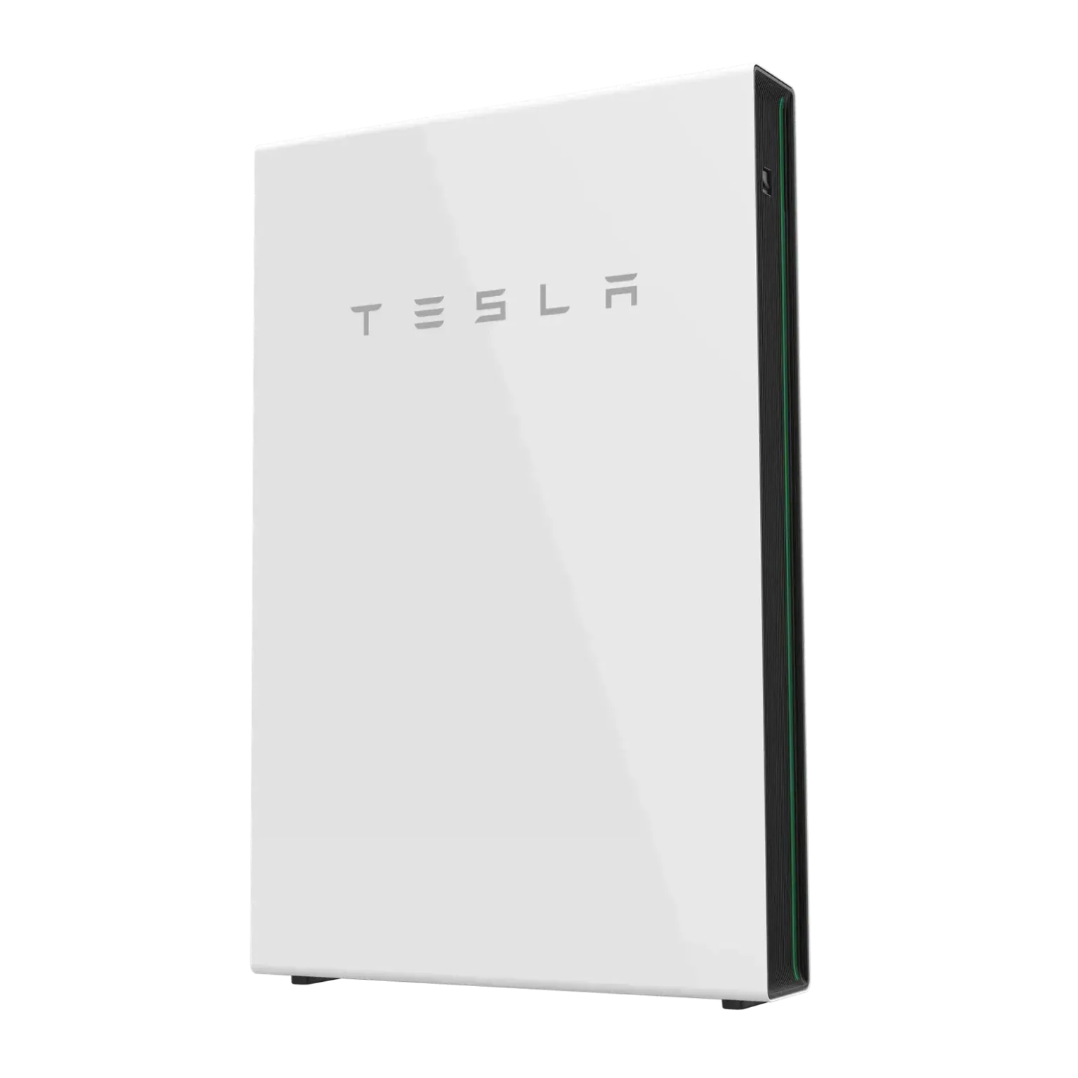 Tesla Powerwall, a white home battery for storing solar energy.