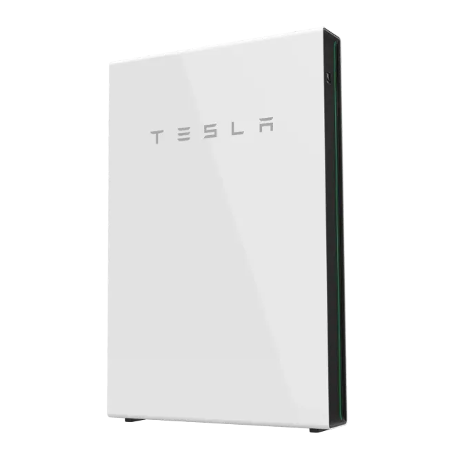 White Tesla Powerwall home battery.