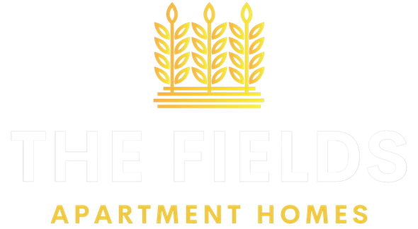 Logo for The Fields Apartment Homes featuring wheat stalks.