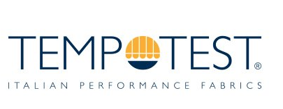 Un logo per tessuti performanti italiani di prova temporanea
