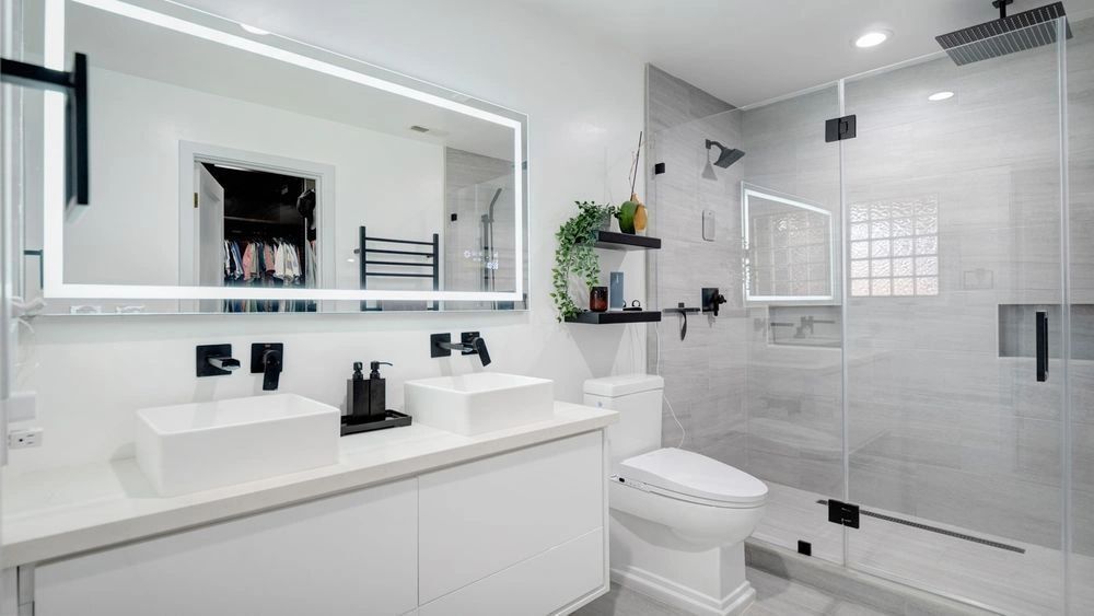 Modern White Theme Bathroom - San Jose, CA - Your Dream Home Experience