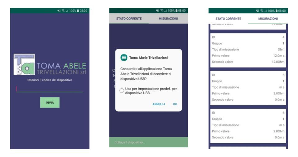 utilizzo dell'applicazione di Toma Abele Trivellazioni
