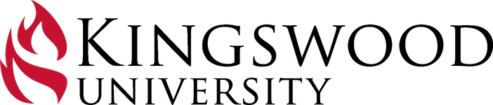 Kingswood University logo: A red flame graphic with the words 