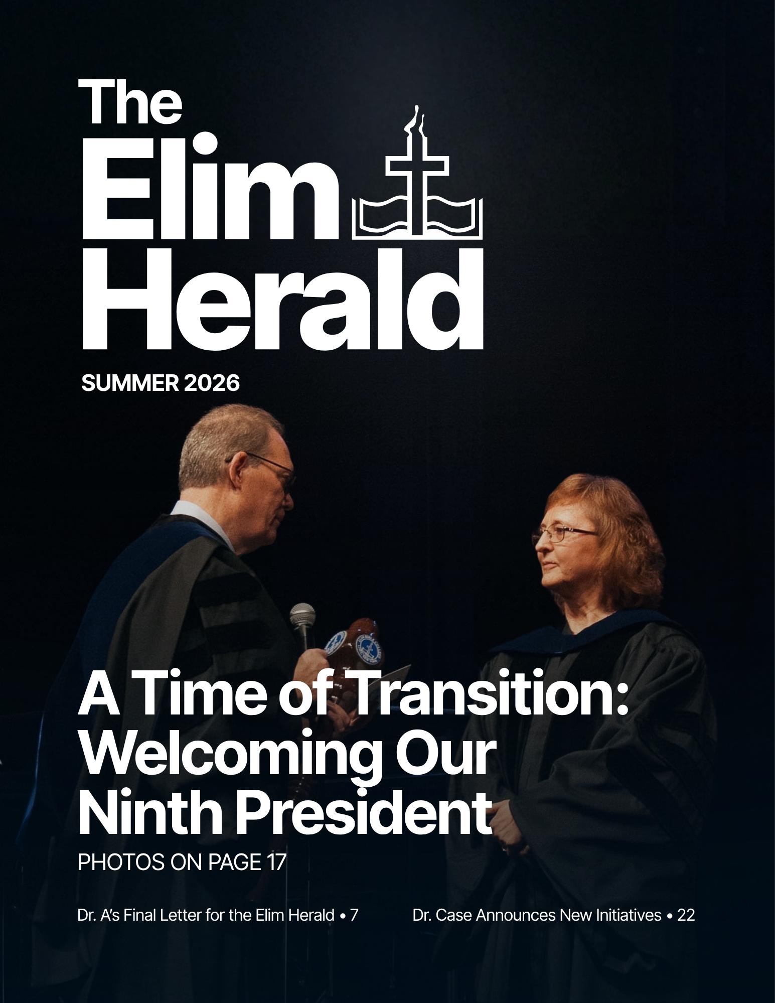 Summer 2026 The Elim Herald cover: A Time of Transition: Welcoming Our Ninth President