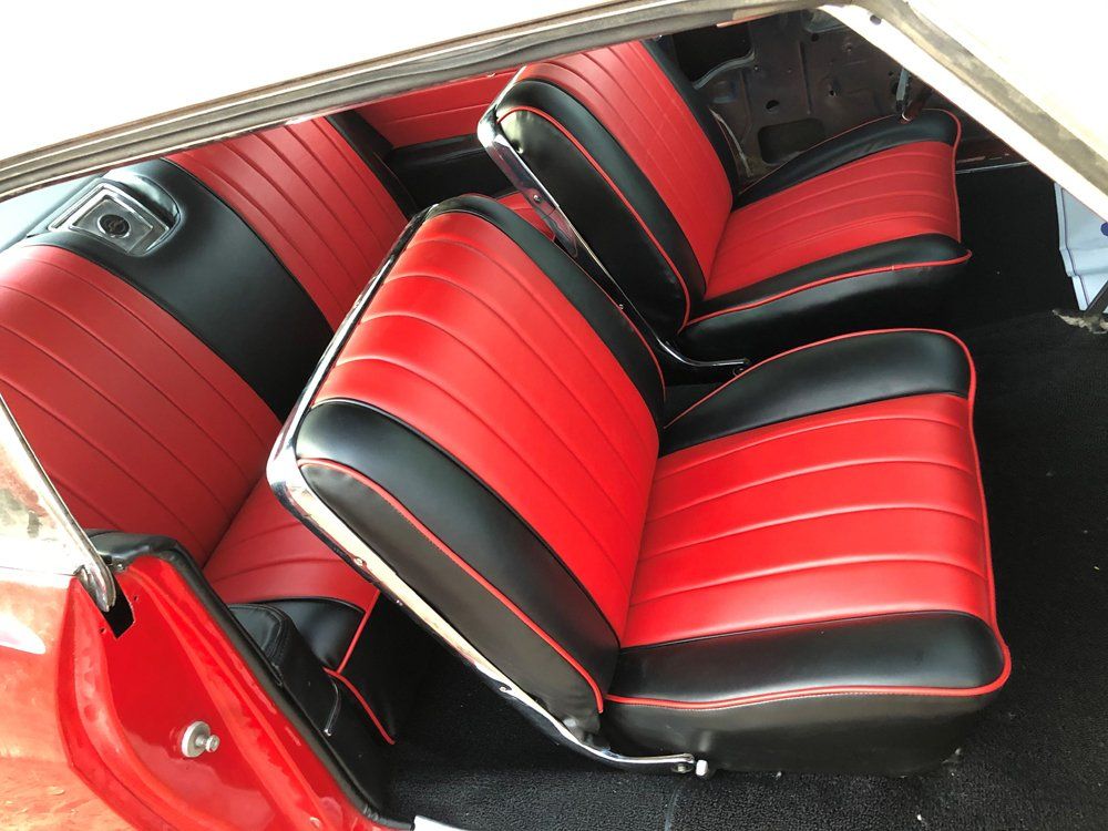 Black and Red Car Interior — Windsor, CO — A&F Custom Upholstery
