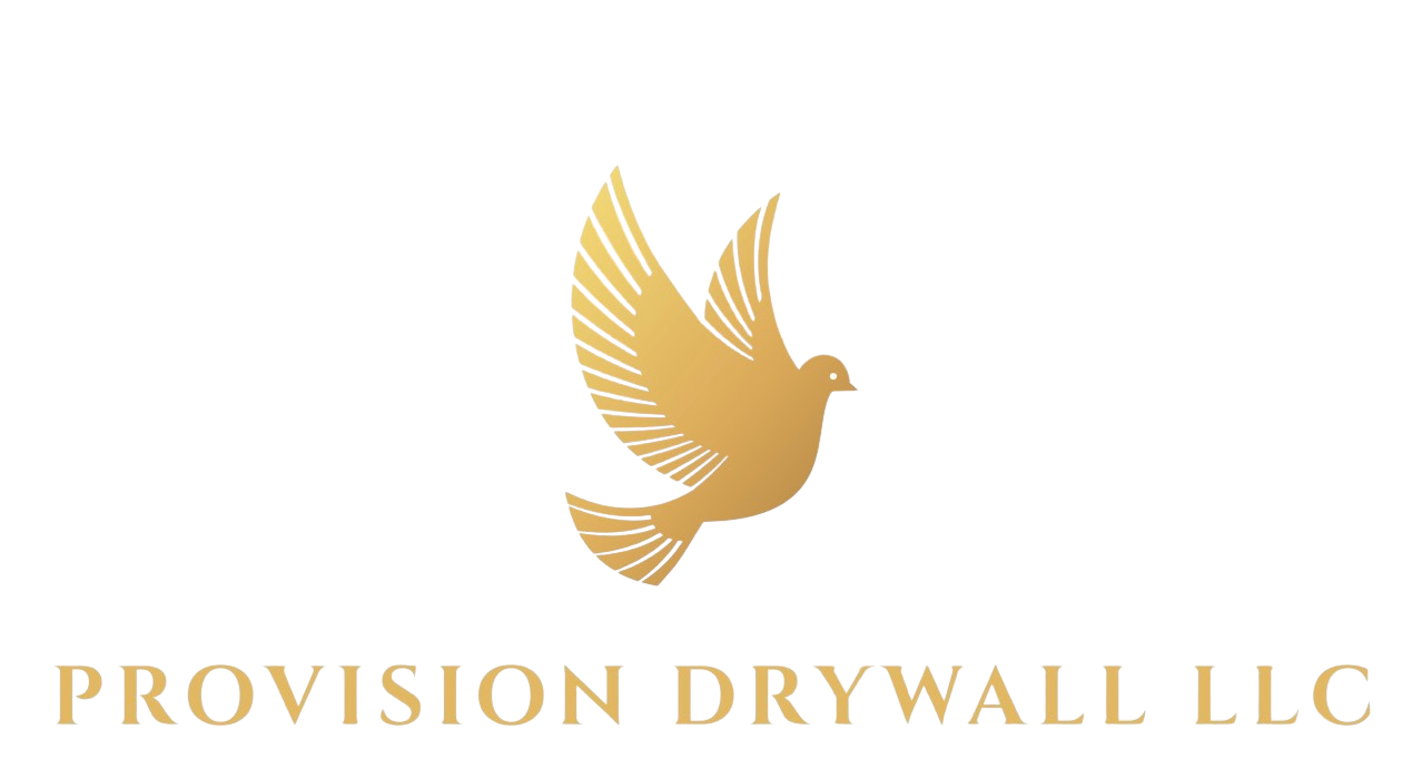 Golden dove logo for Provision Drywall LLC.