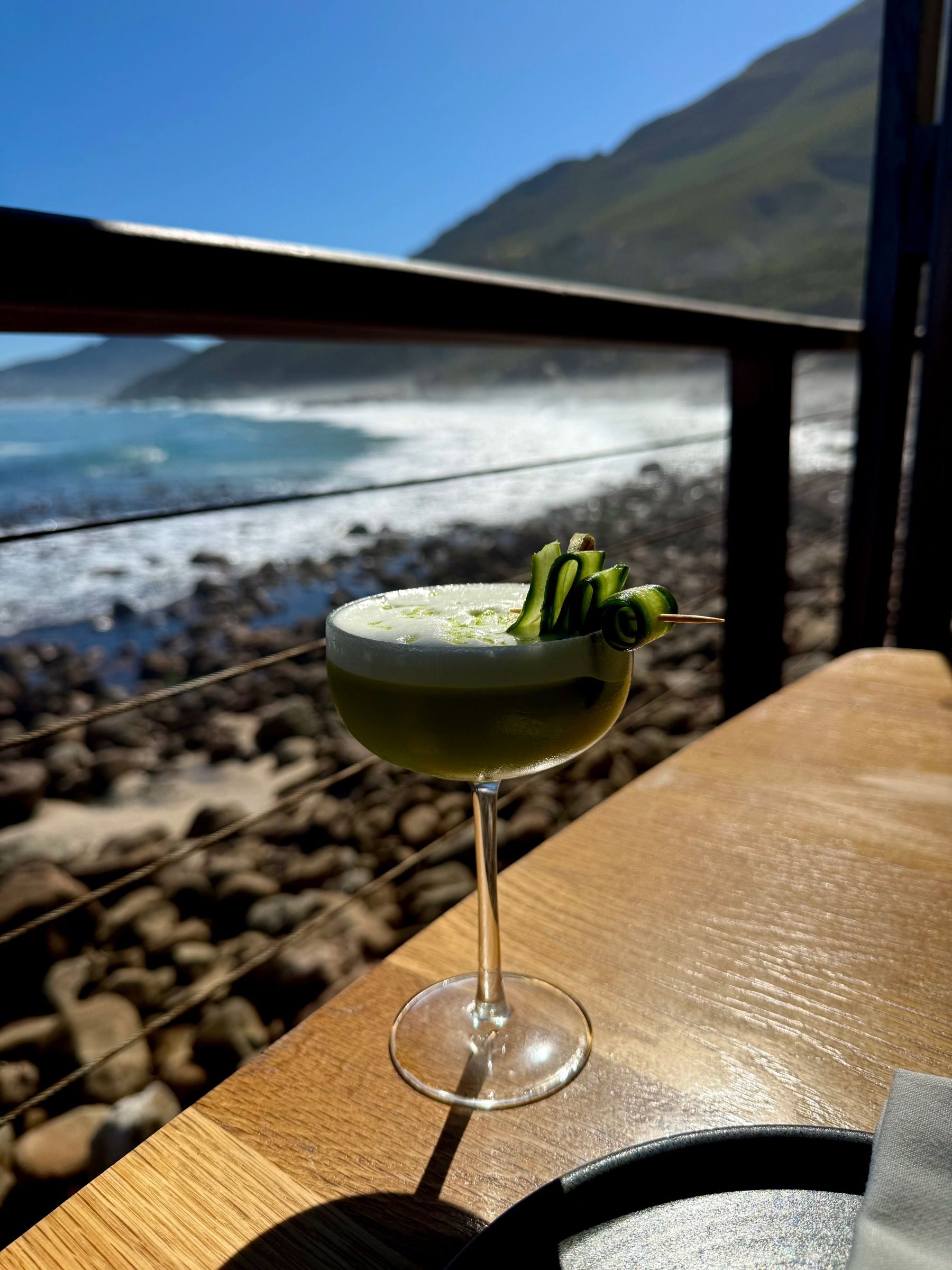 Gin fizz style mocktail with cucumber at Chef’s Warehouse Tintswalo