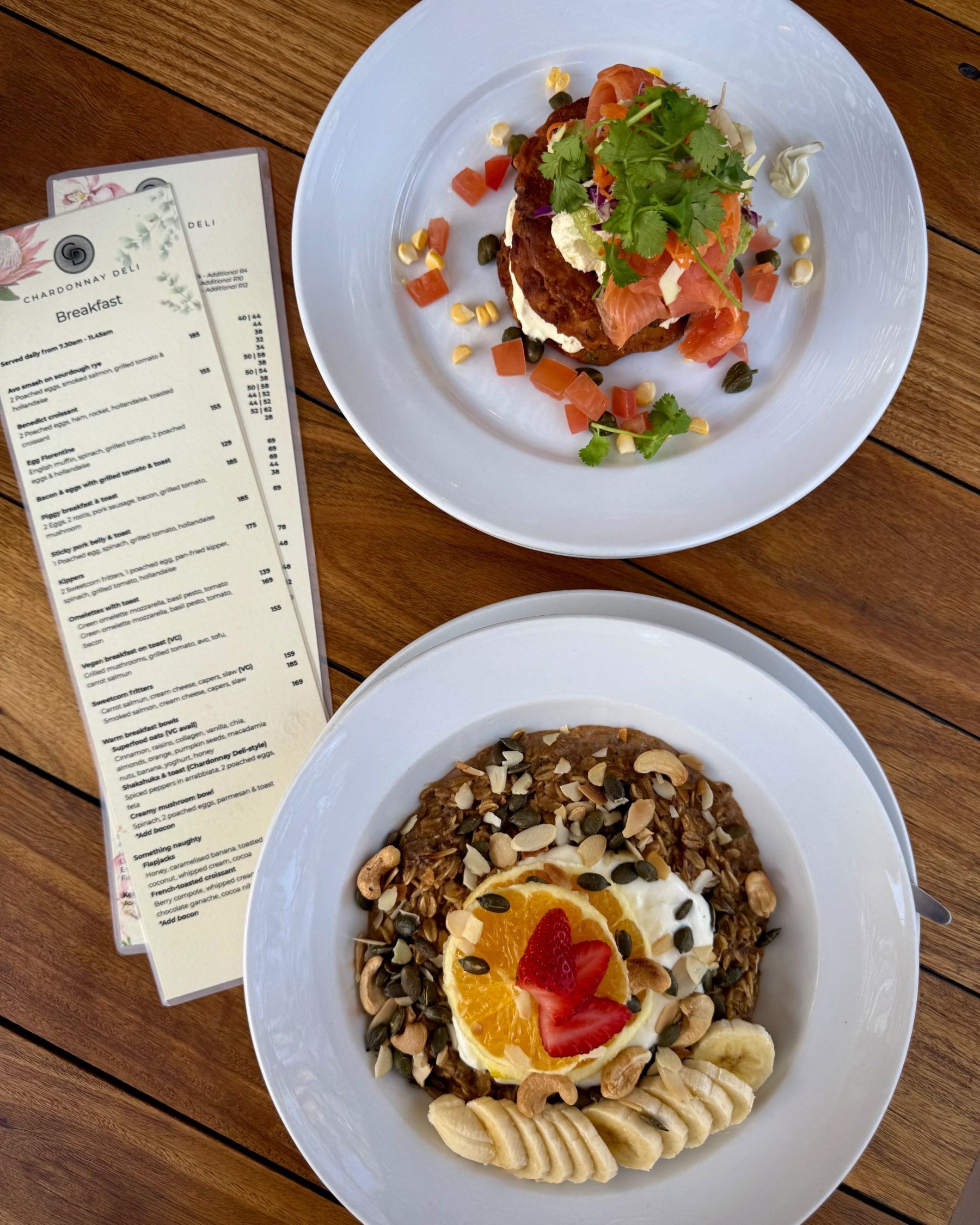 New breakfast menu items at Chardonnay Deli High Constantia
