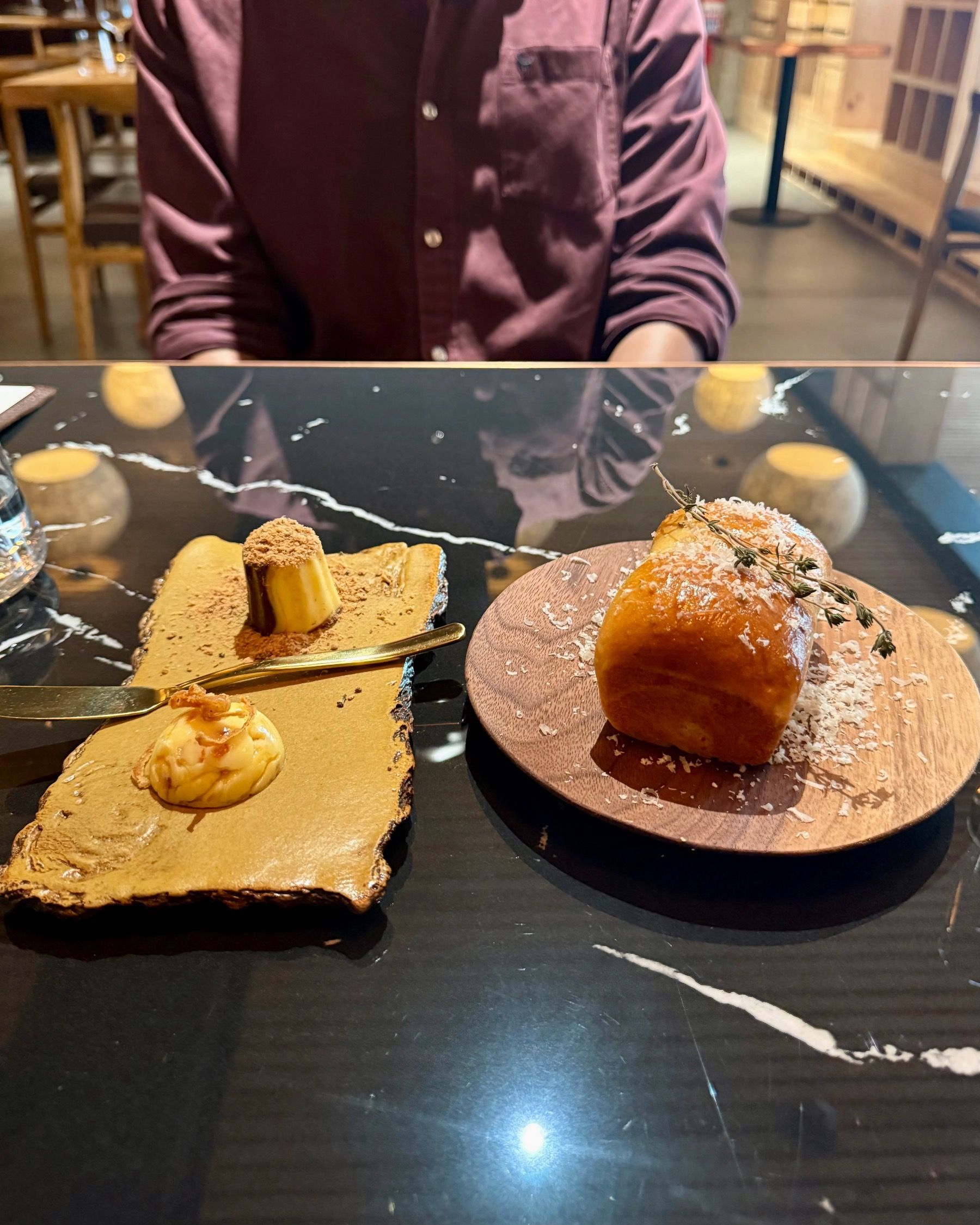 Mosbolletjies with Parmesan, bovril butter and apricot butter at East City Grill